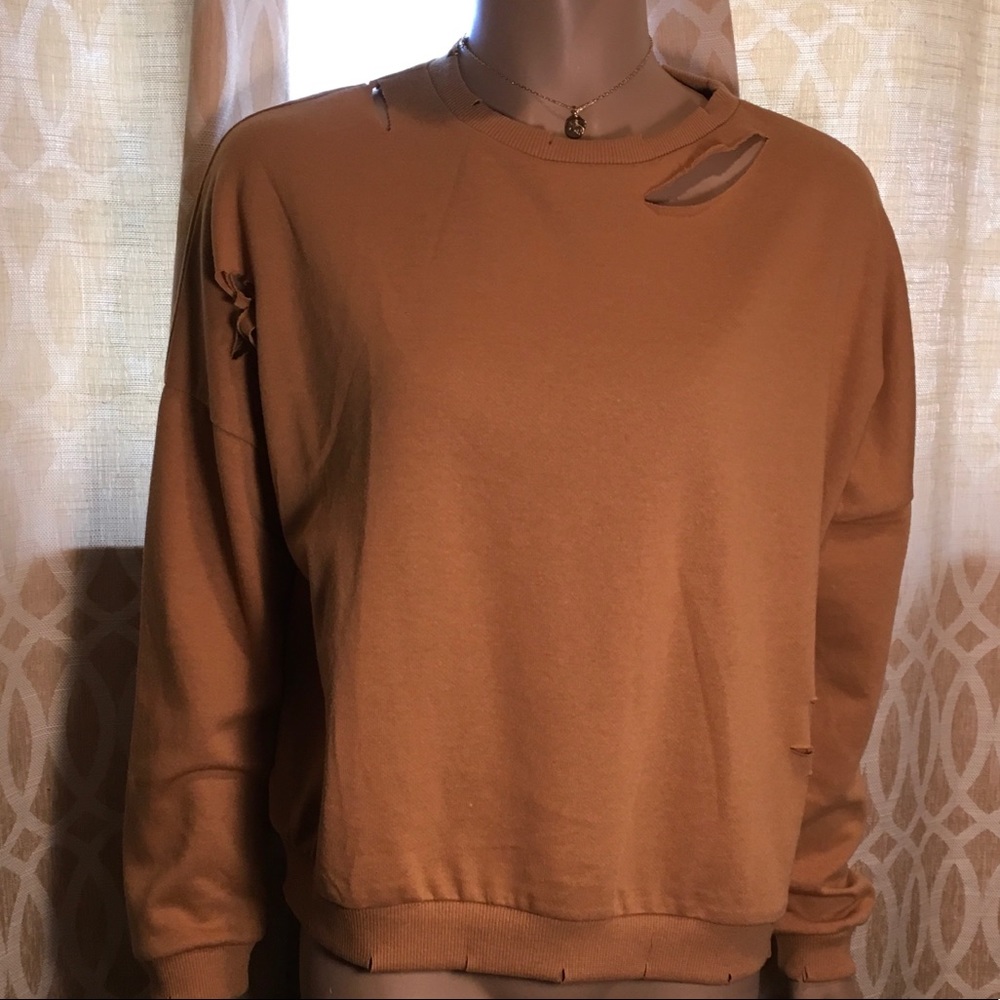 Ripped Mustard Sweatshirt